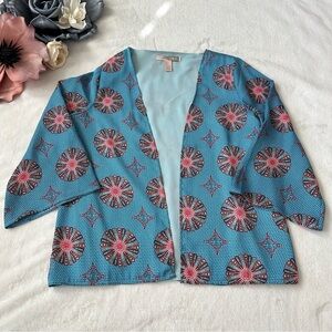 3/$20 Forever 21 Medallion Bohemian Kimono Blue Small